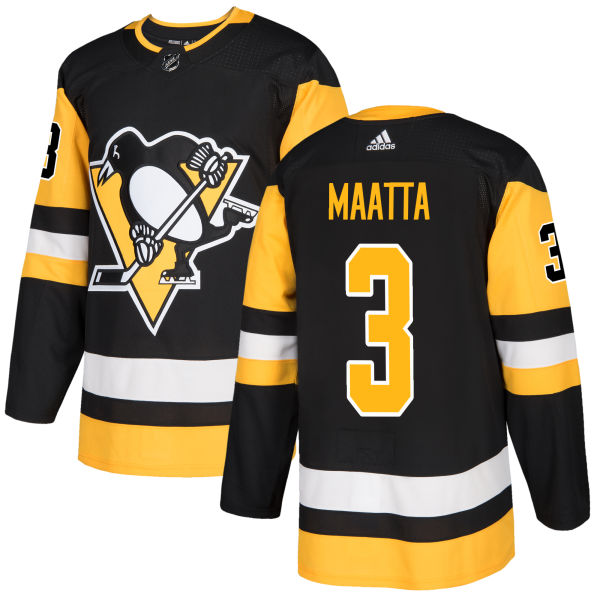 Adidas Men Pittsburgh Penguins 3 Olli Maatta Black Home Authentic Stitched NHL Jersey